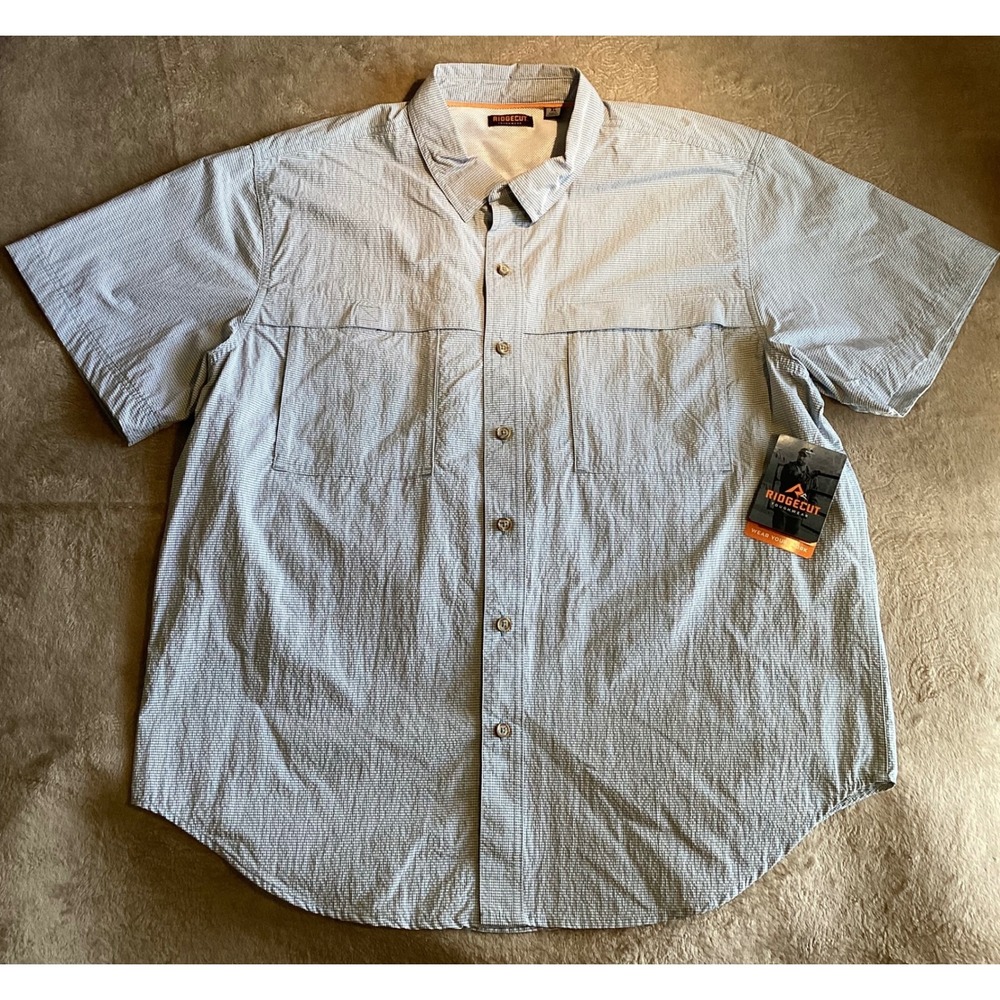 NEW Ridgecut Work Shirt Vented Fishing Button Up Short Sleeve XL NWT